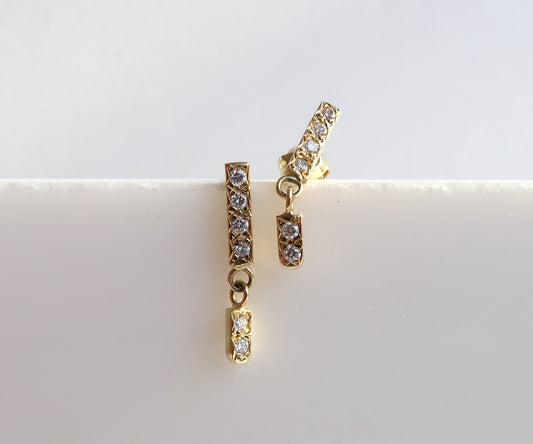 Diamond Pillar Earrings