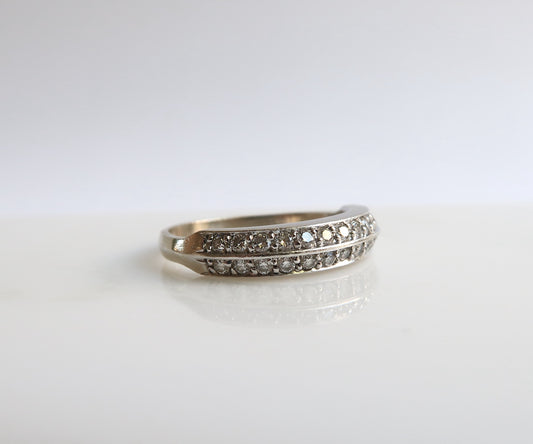 VINTAGE Double Row Diamond Ring