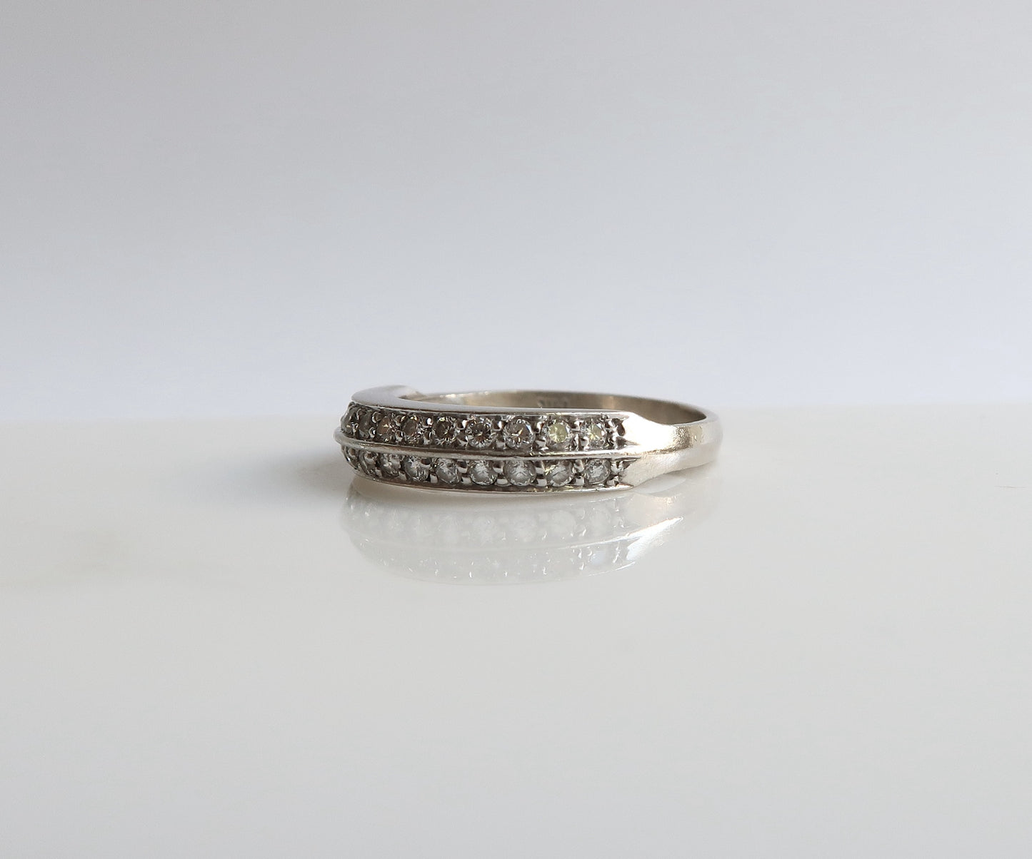 VINTAGE Double Row Diamond Ring