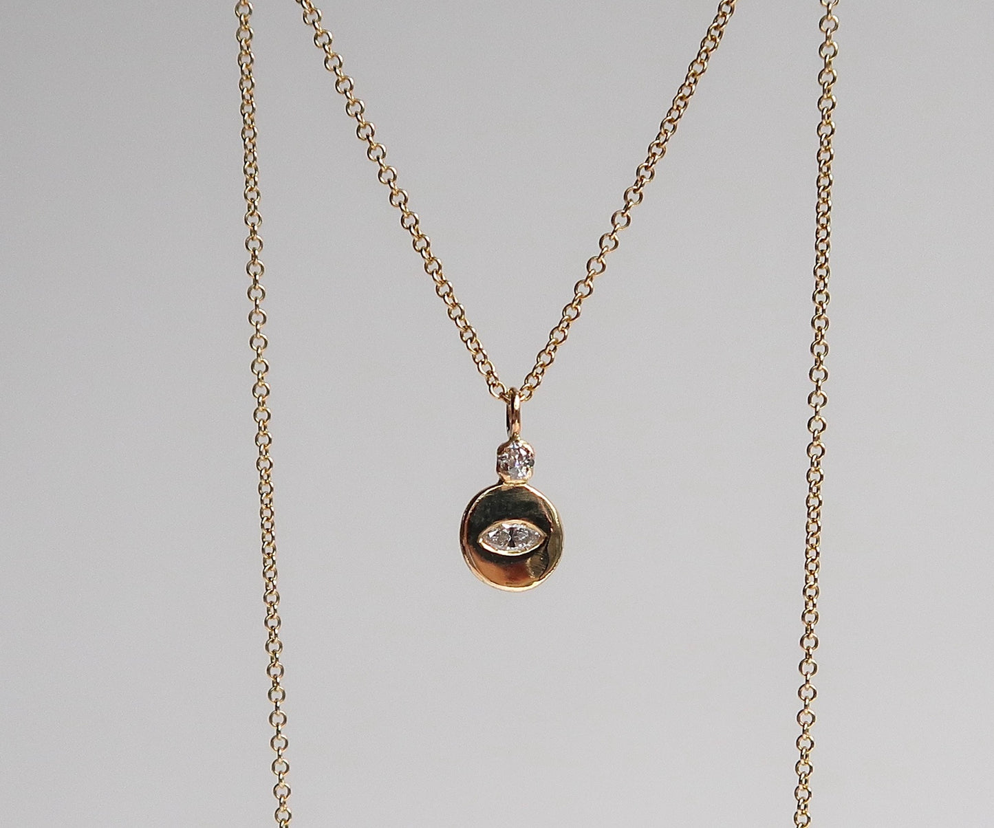 Nishi Evil Eye diamond 14K yellow gold necklace