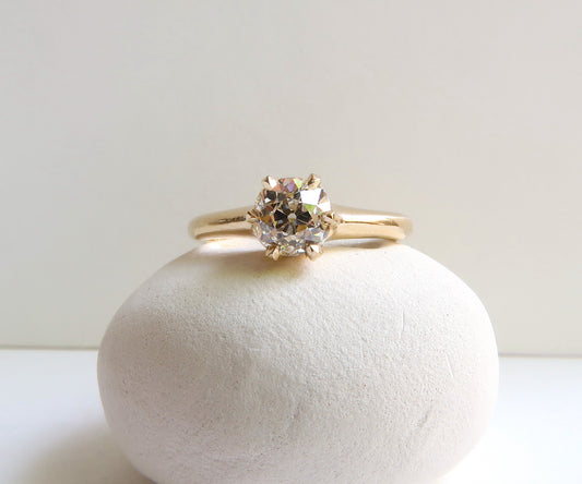 Nishi Old European Cut Diamond Six Prong Ring