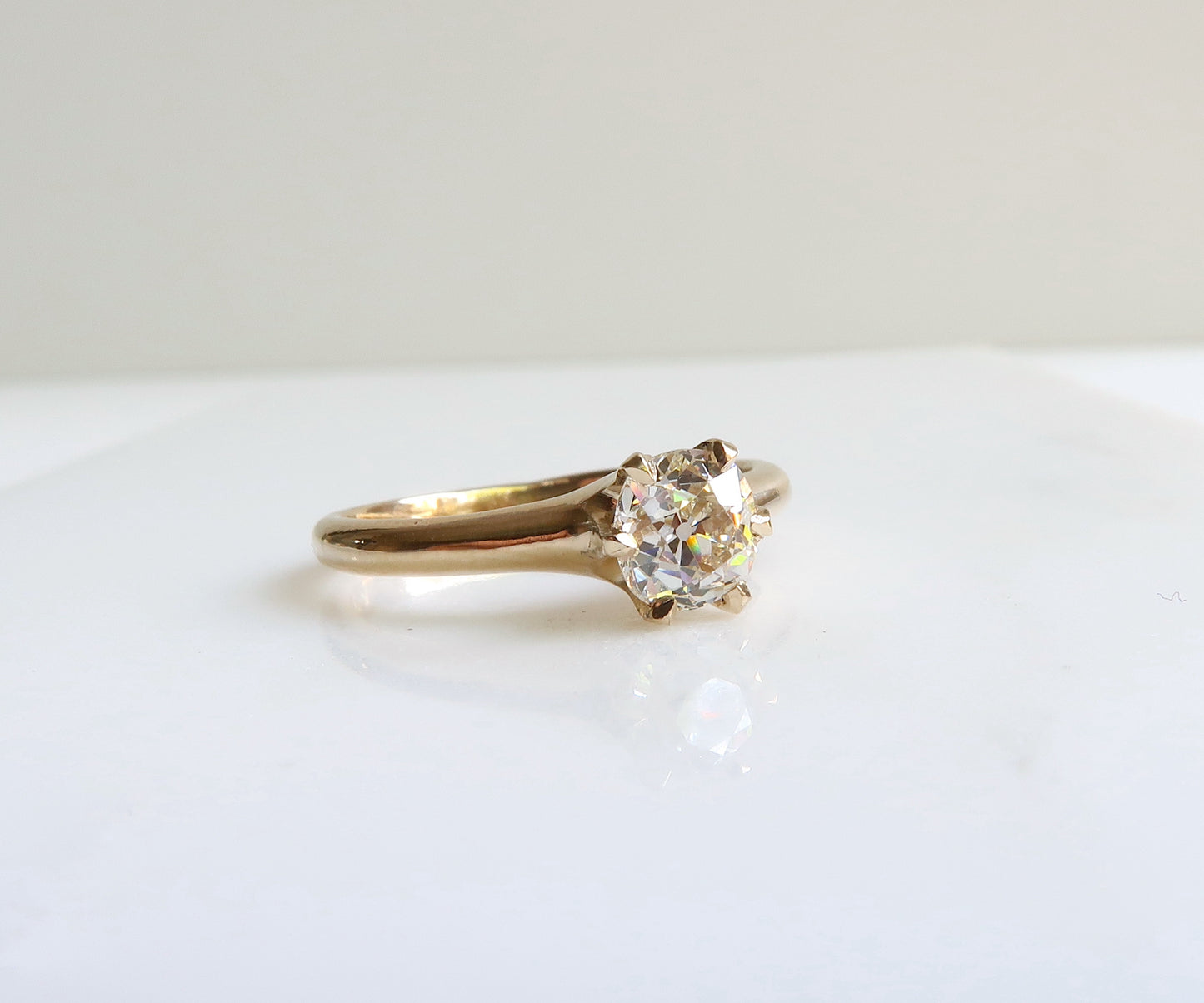 Nishi Old European Cut Diamond Six Prong Ring