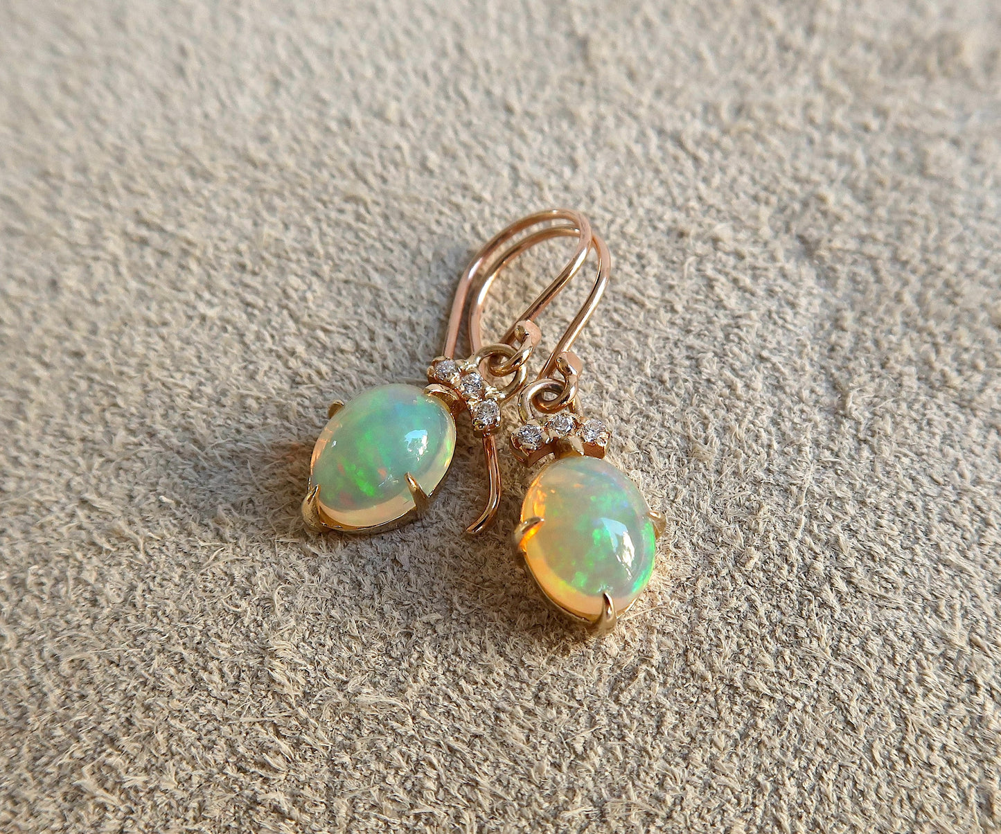 Opal and Diamond Earrings