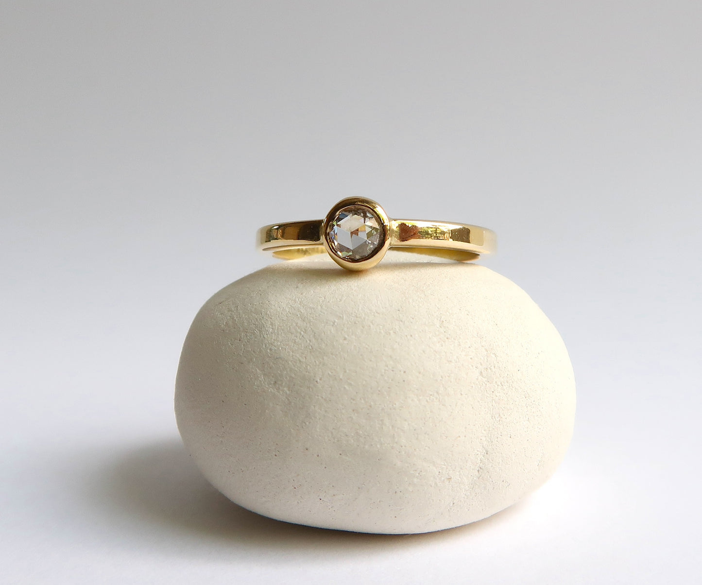 Nishi Rose Cut Bezel Set Diamond Yellow Gold Ring