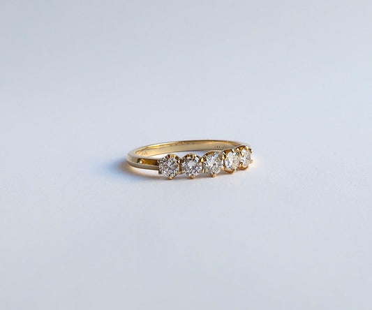 Nishi 5 stone diamond knife edge ring