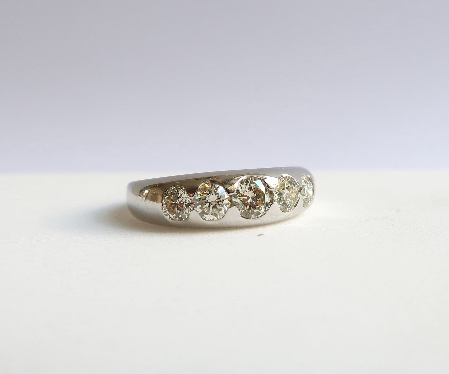 VINTAGE Diamond 5 Stone Platinum Ring