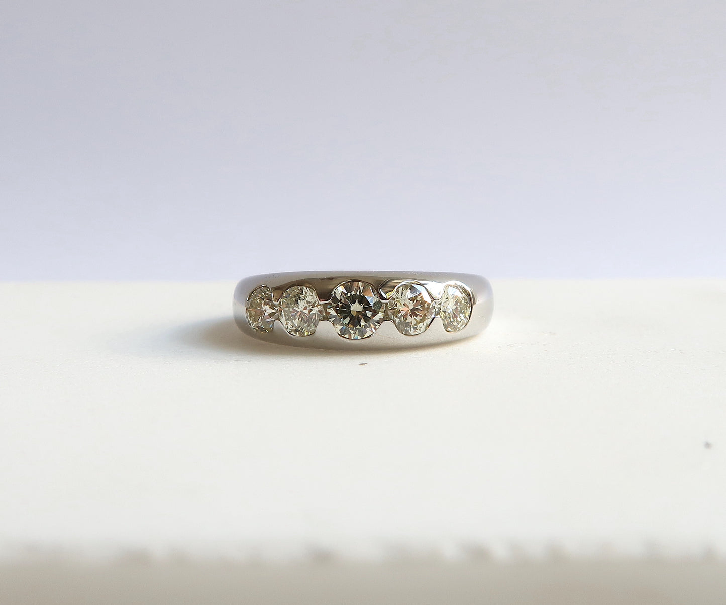 VINTAGE Diamond 5 Stone Platinum Ring