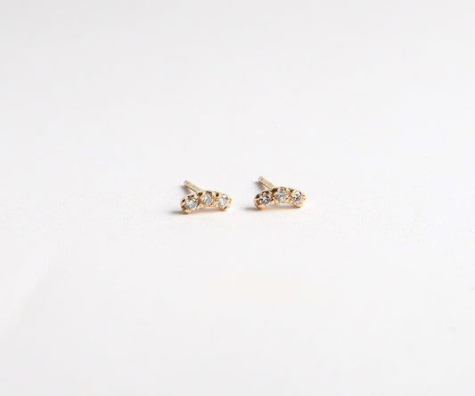 Nishi Diamond Arc Studs
