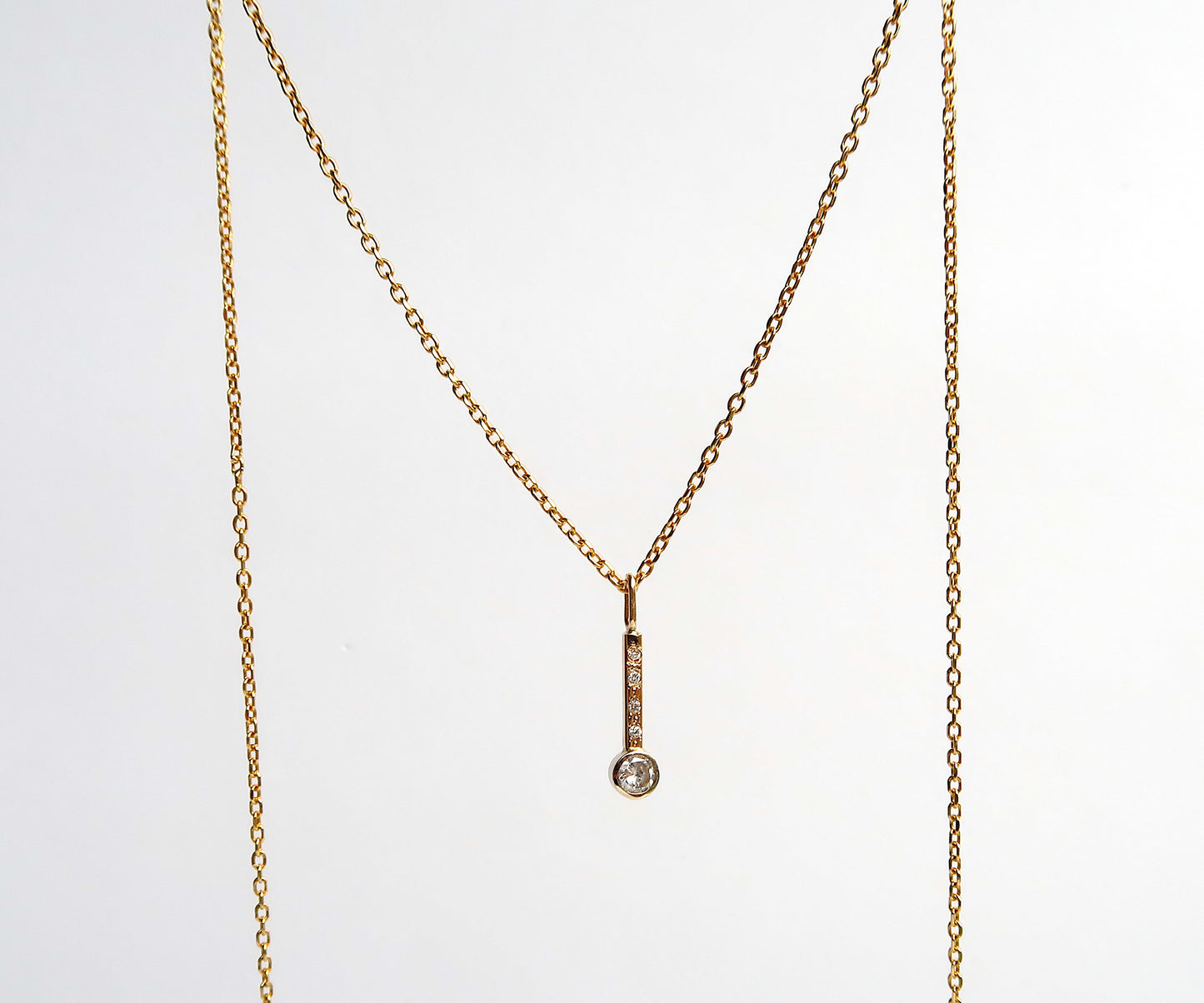 Nishi Bezel Stick Diamond Pendant Necklace