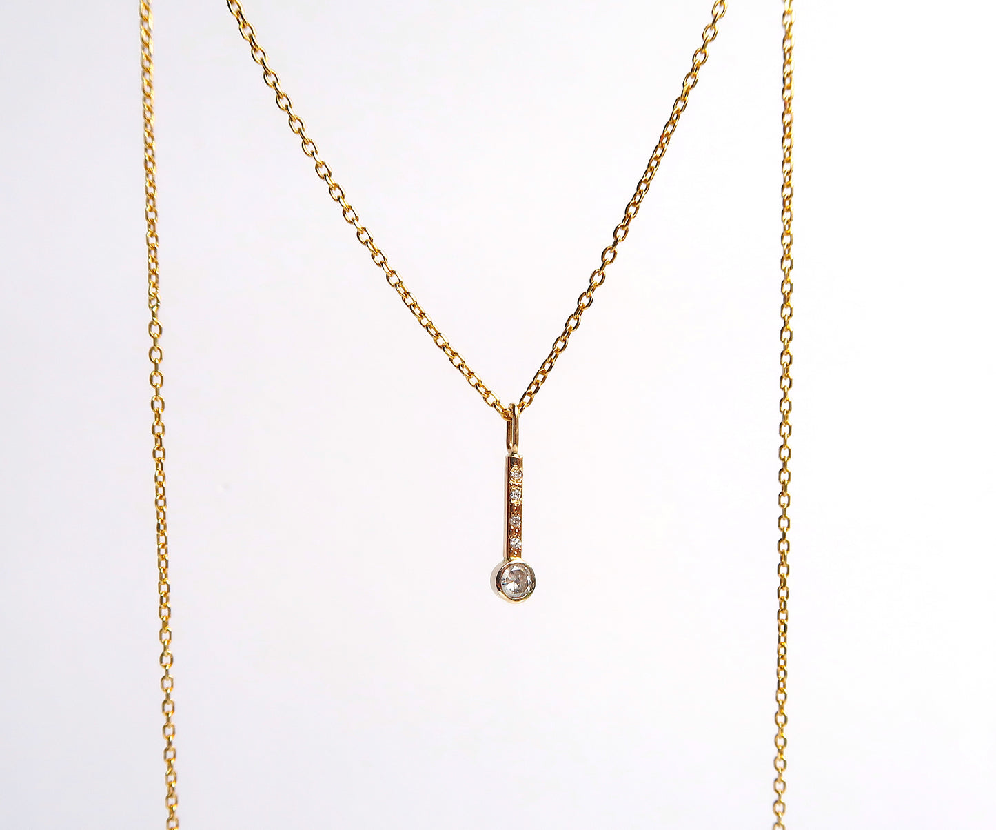 Nishi Bezel Stick Diamond Pendant Necklace