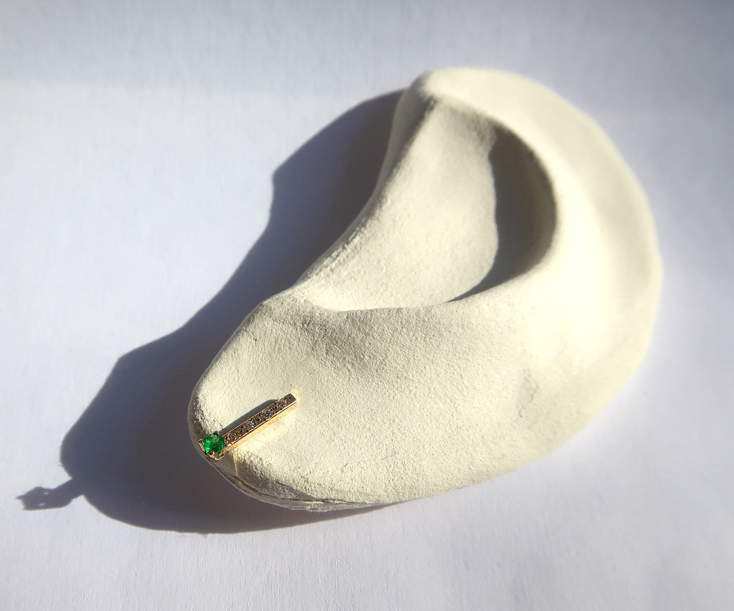 Nishi Emerald and Diamond Arrow Studs
