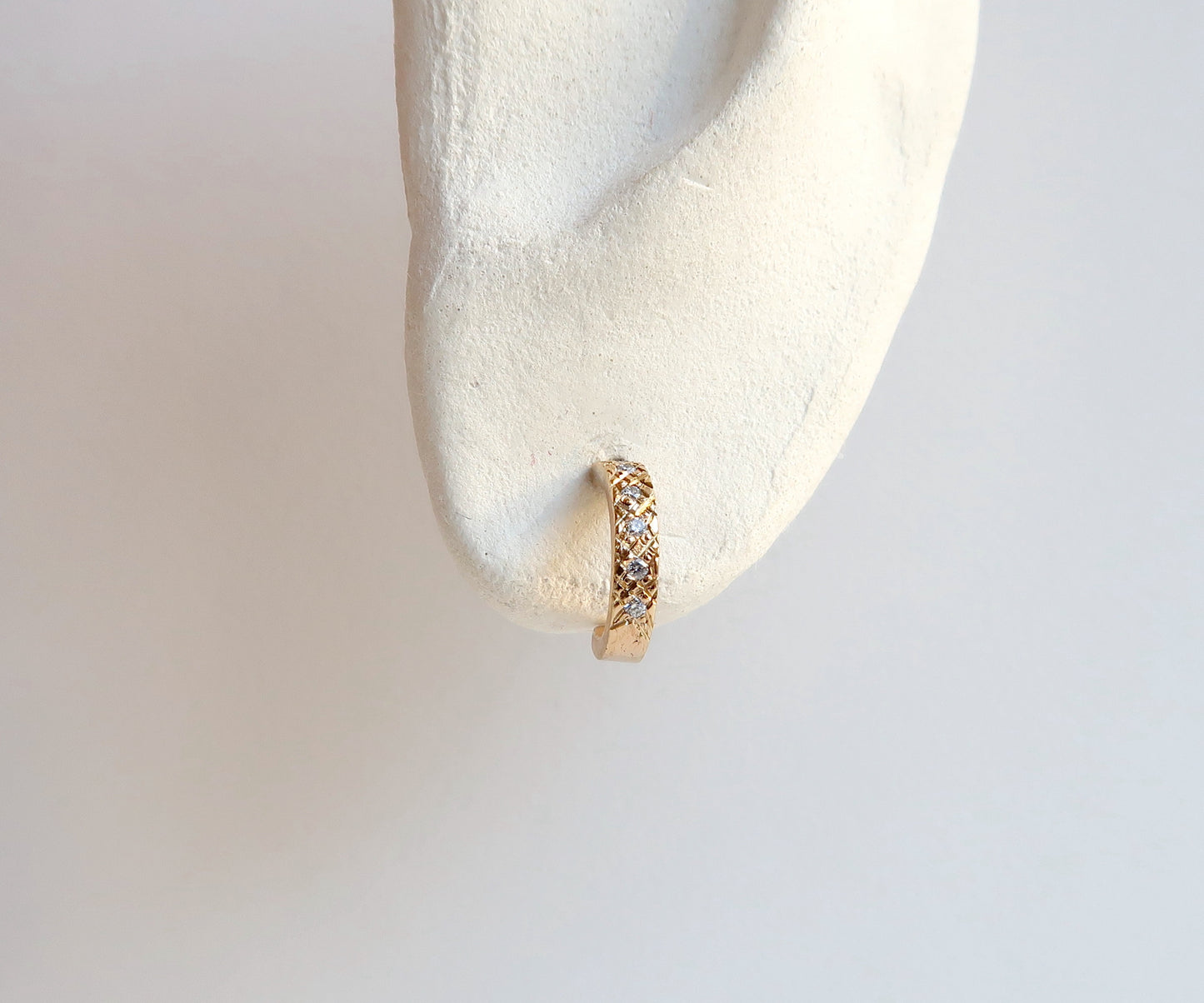 Gold Diamond Small Hoops