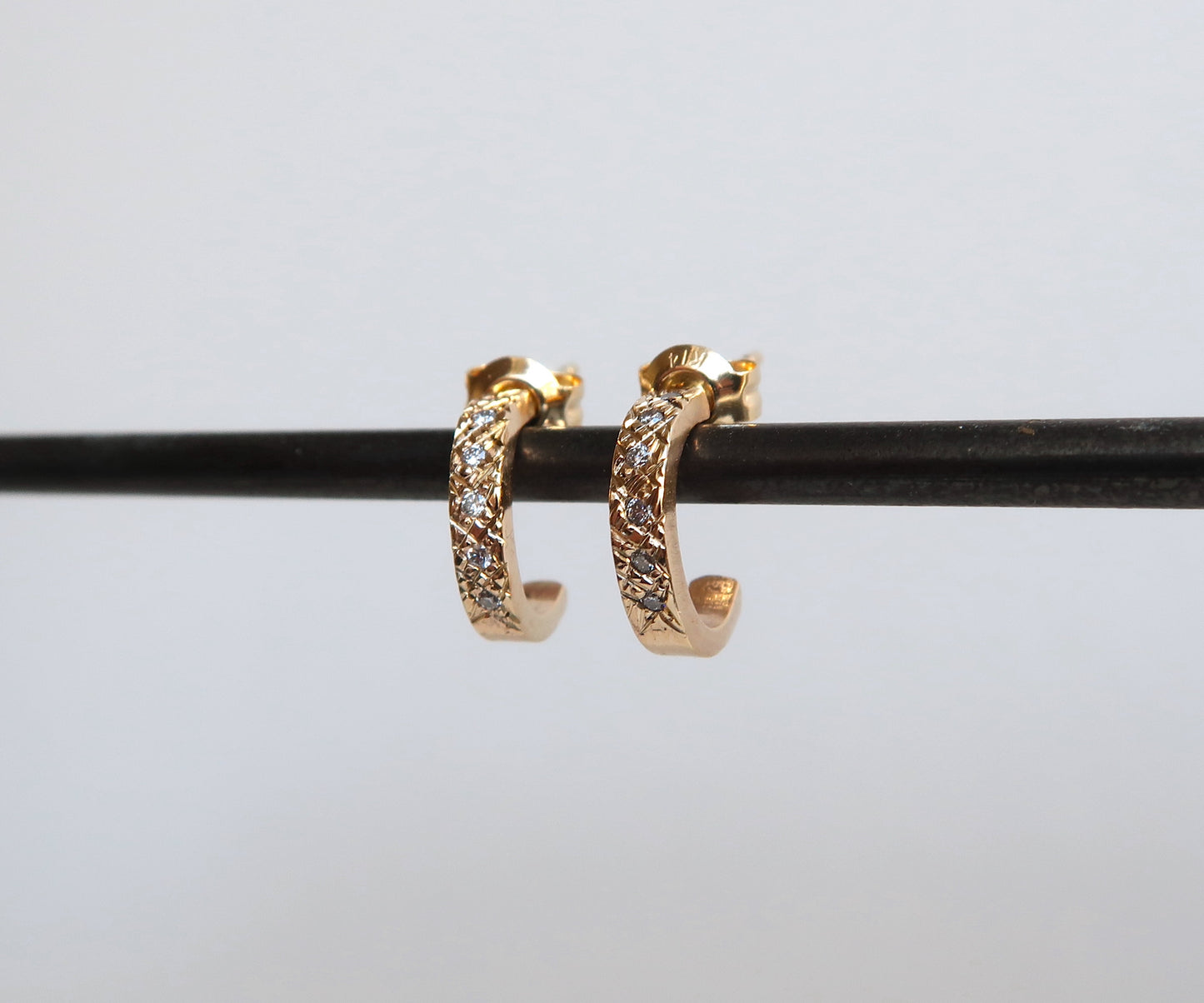 Gold Diamond Small Hoops