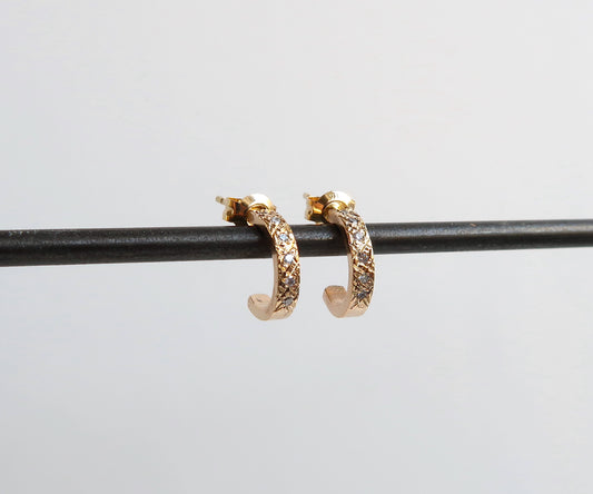 Gold Diamond Small Hoops