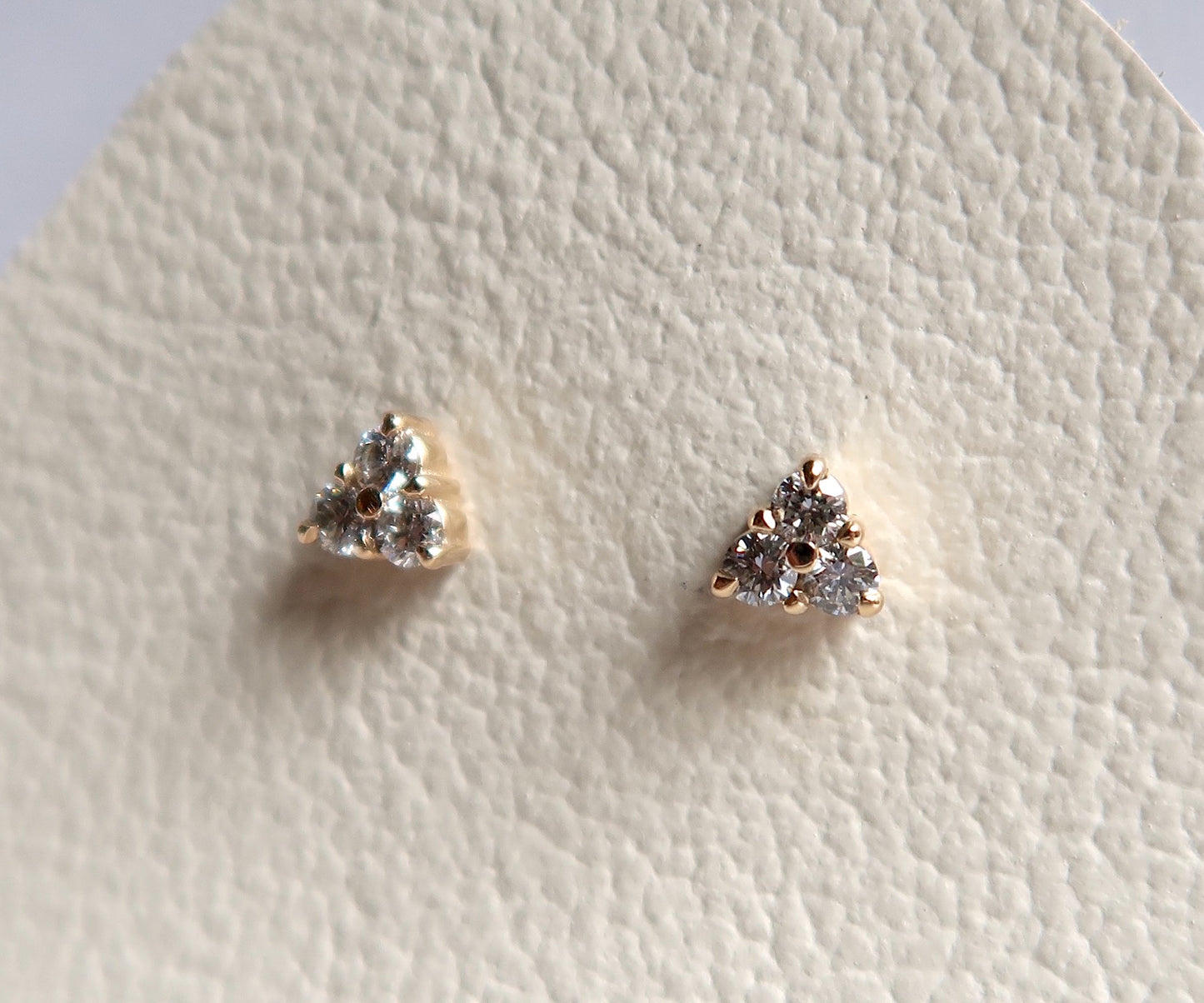 Nishi Diamond Triangle Yellow Gold Studs