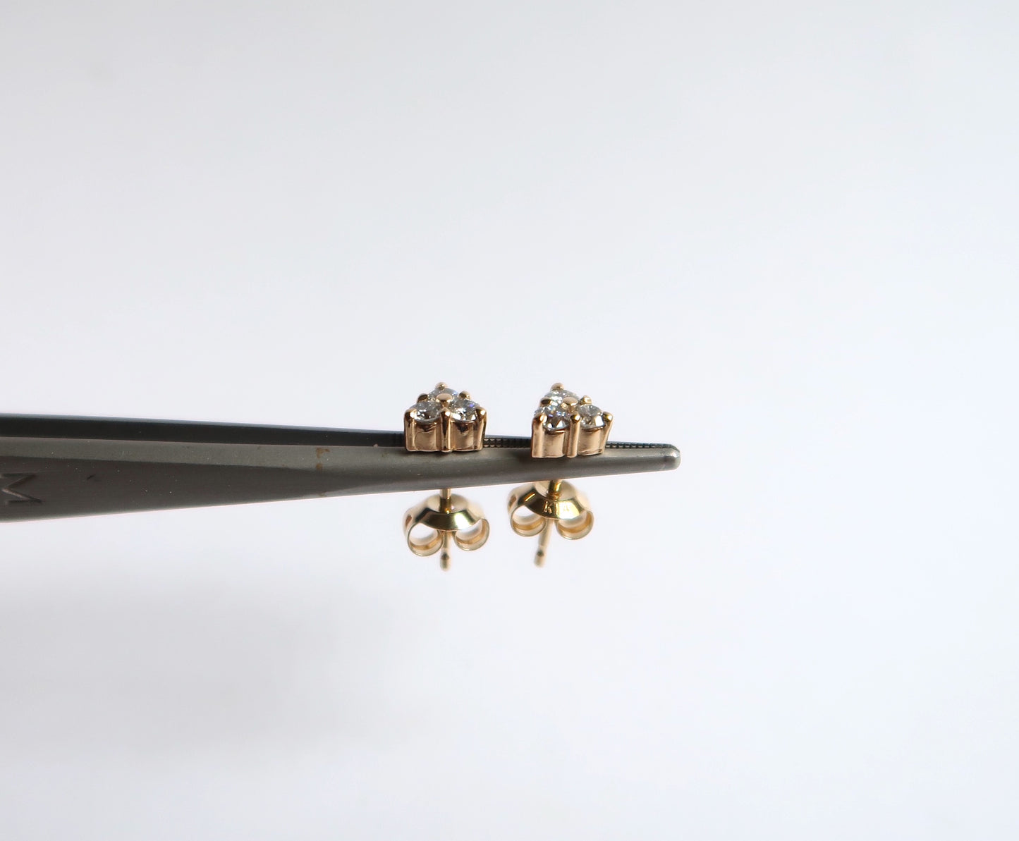 Nishi Diamond Triangle Yellow Gold Studs