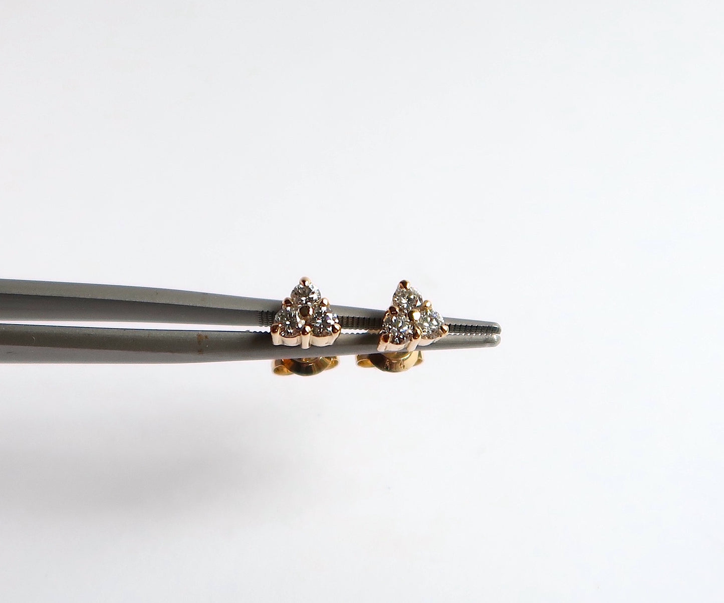 Nishi Diamond Triangle Yellow Gold Studs