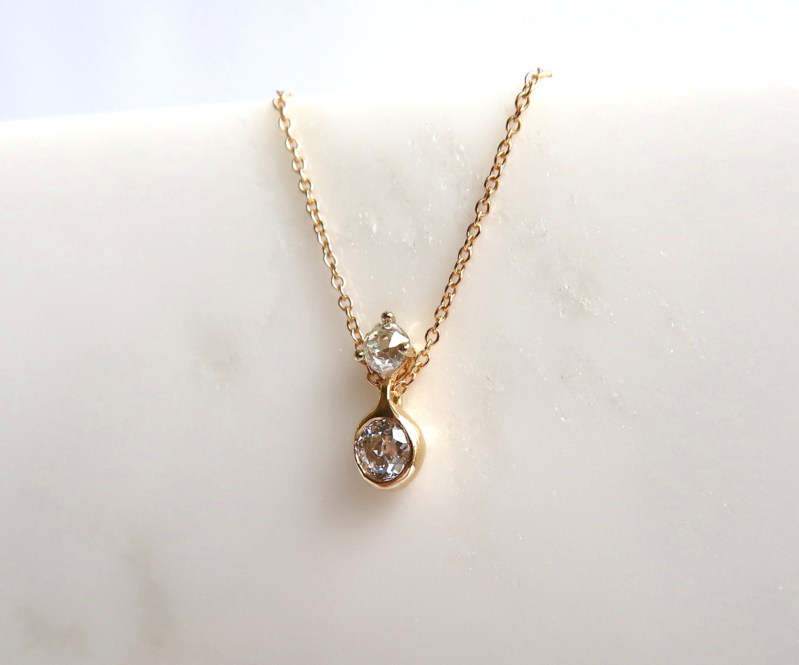 Nishi old mine cut diamond necklace