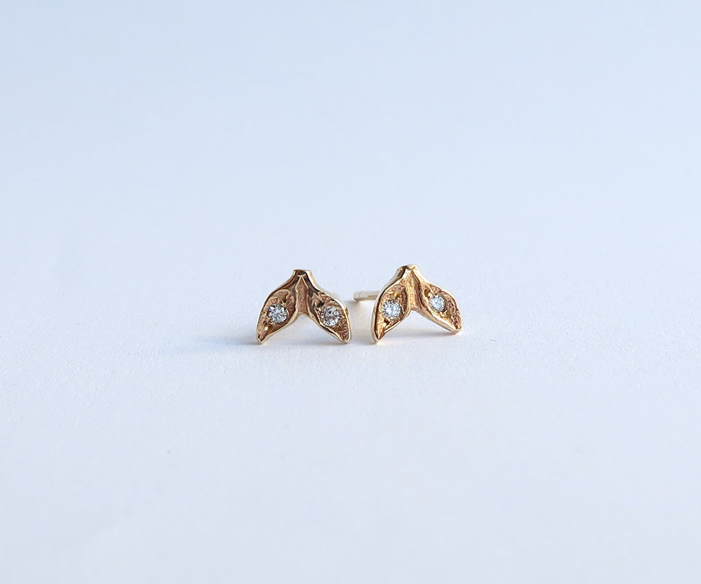 Nishi Double Leaf Diamond Studs