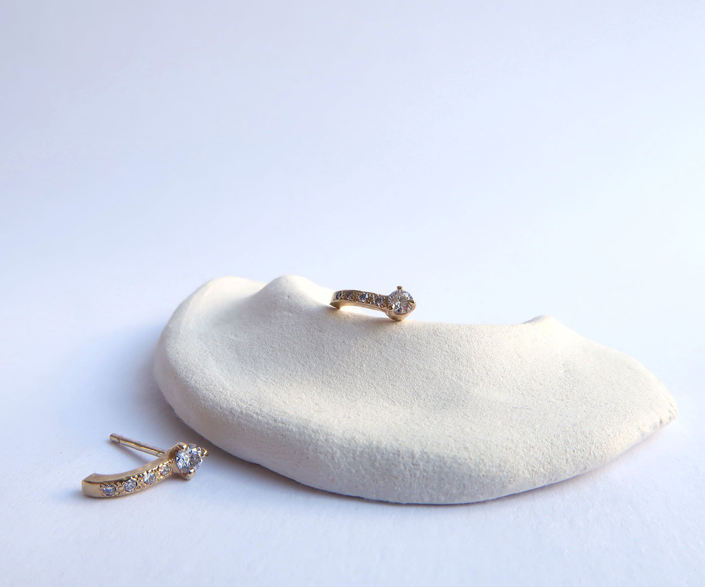 Nishi Gold and Diamond Hoops