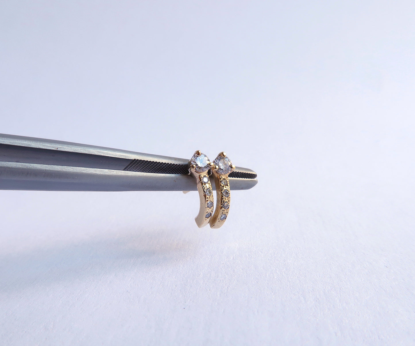 Nishi Gold and Diamond Hoops
