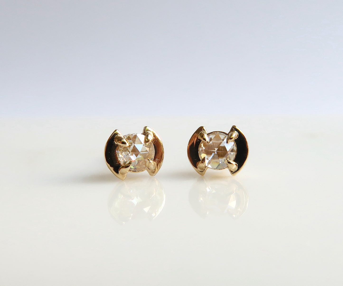 Nishi rose cut diamonds studs