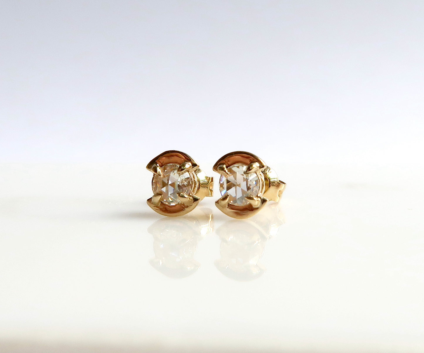 Nishi rose cut diamonds studs