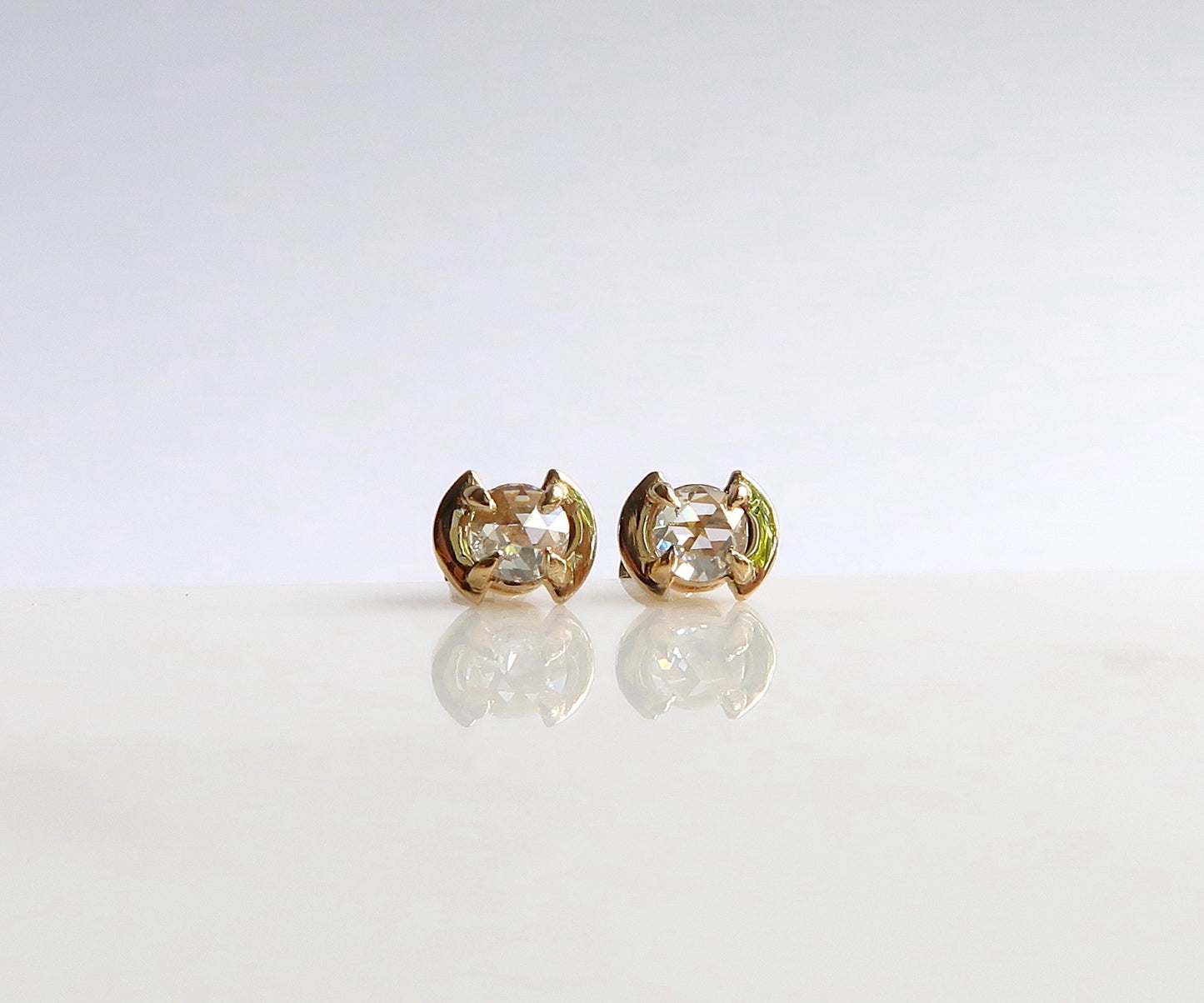 Nishi rose cut diamonds studs