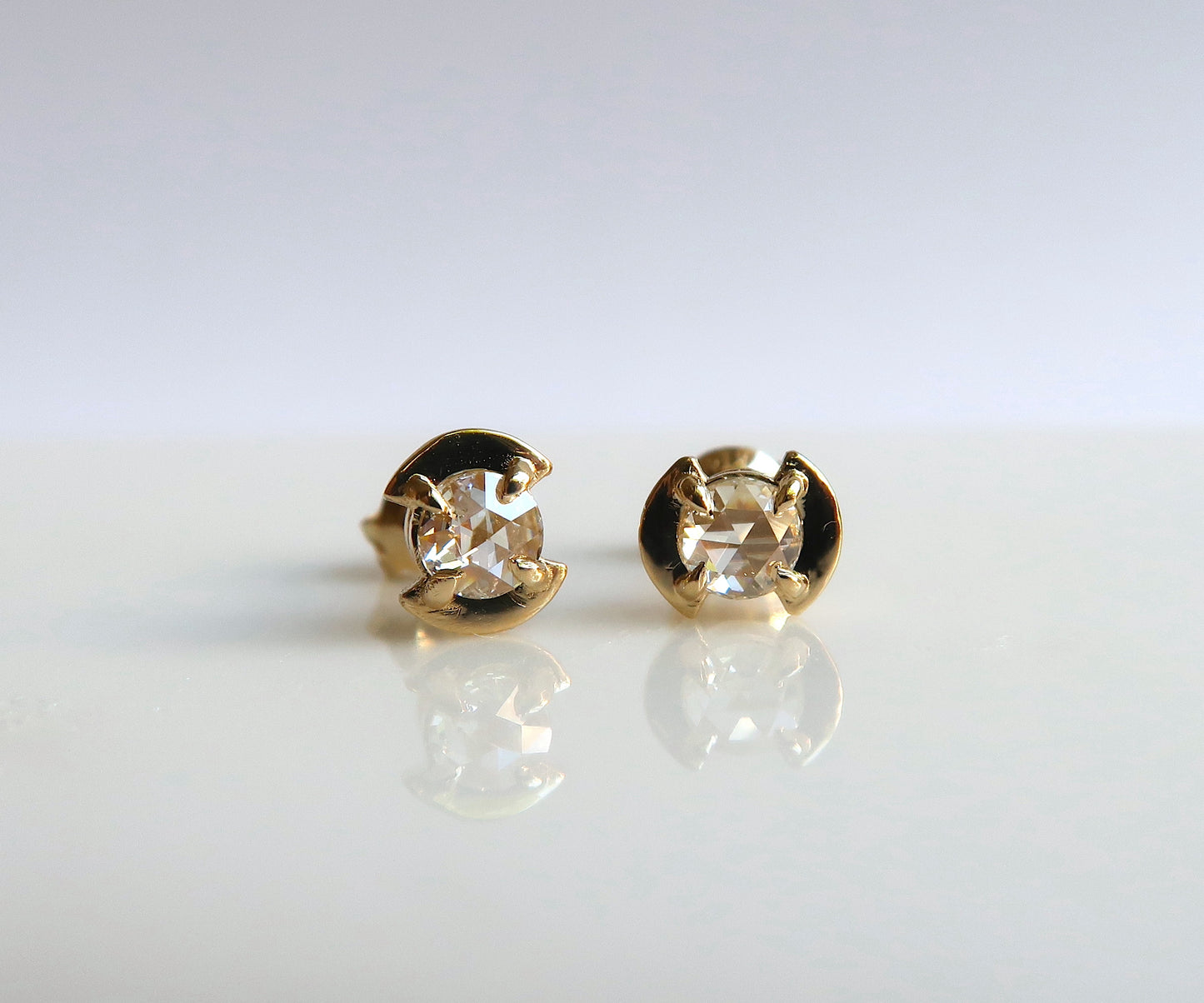 Nishi rose cut diamonds studs