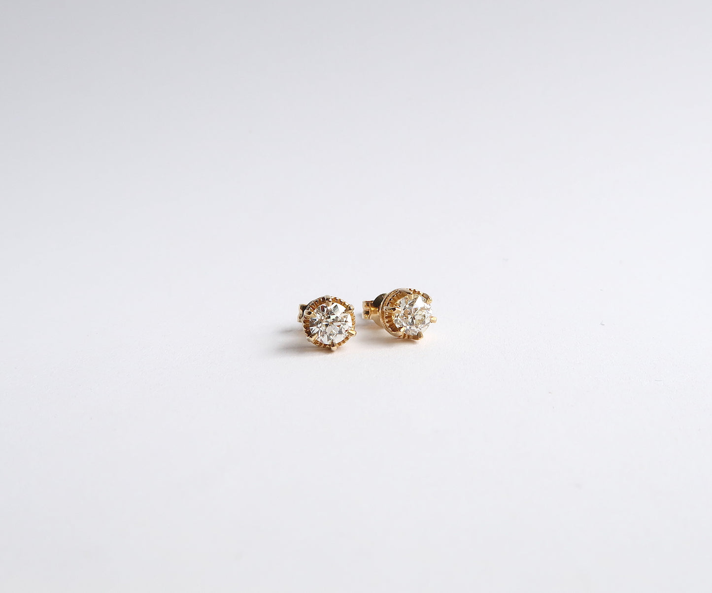 Old European Cut Diamond Six Prong Studs