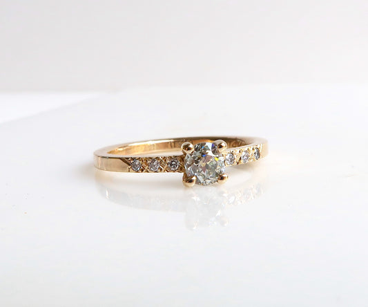 Nishi old european cut diamond solitaire
