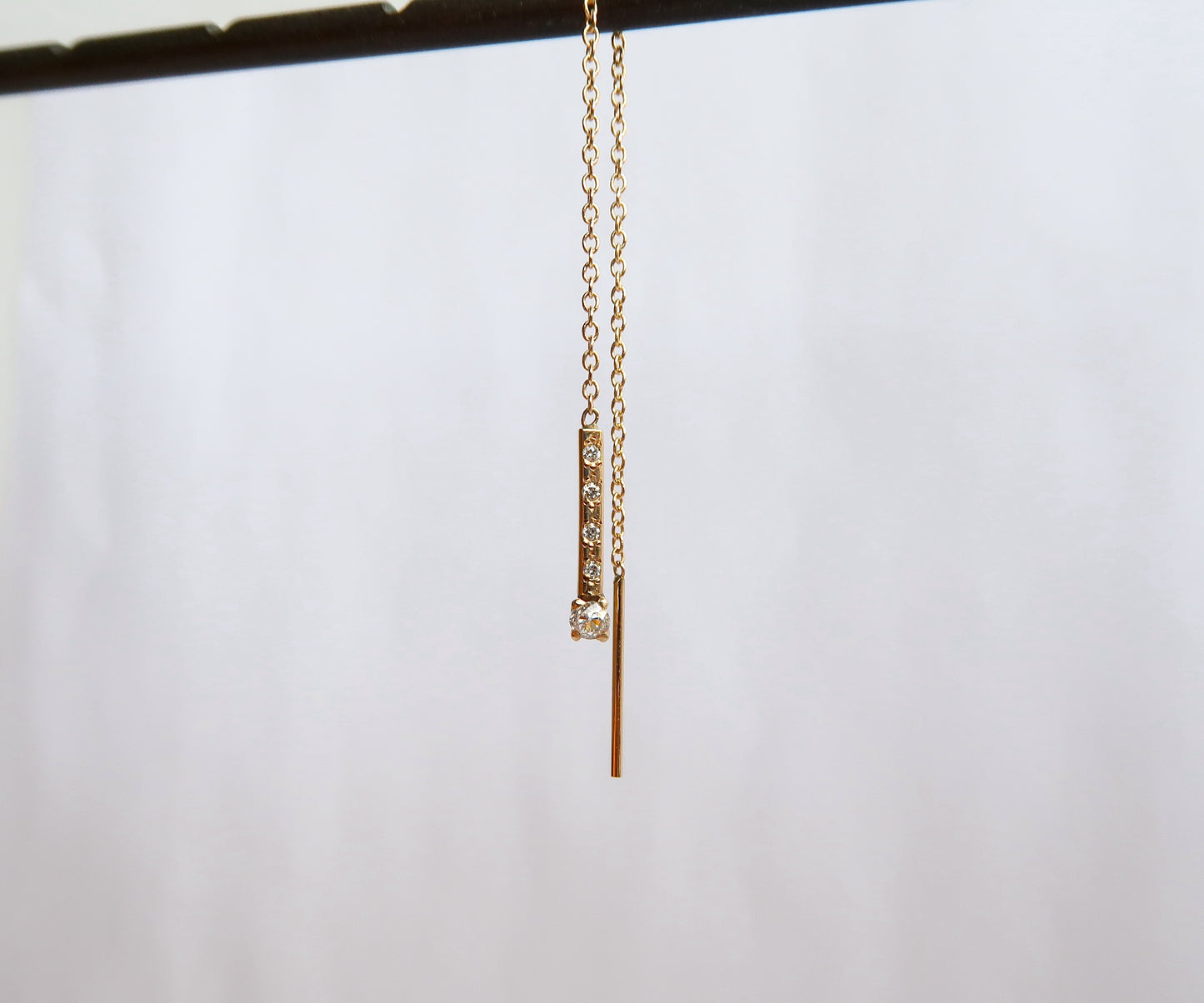 Nishi old mine cut threader earring