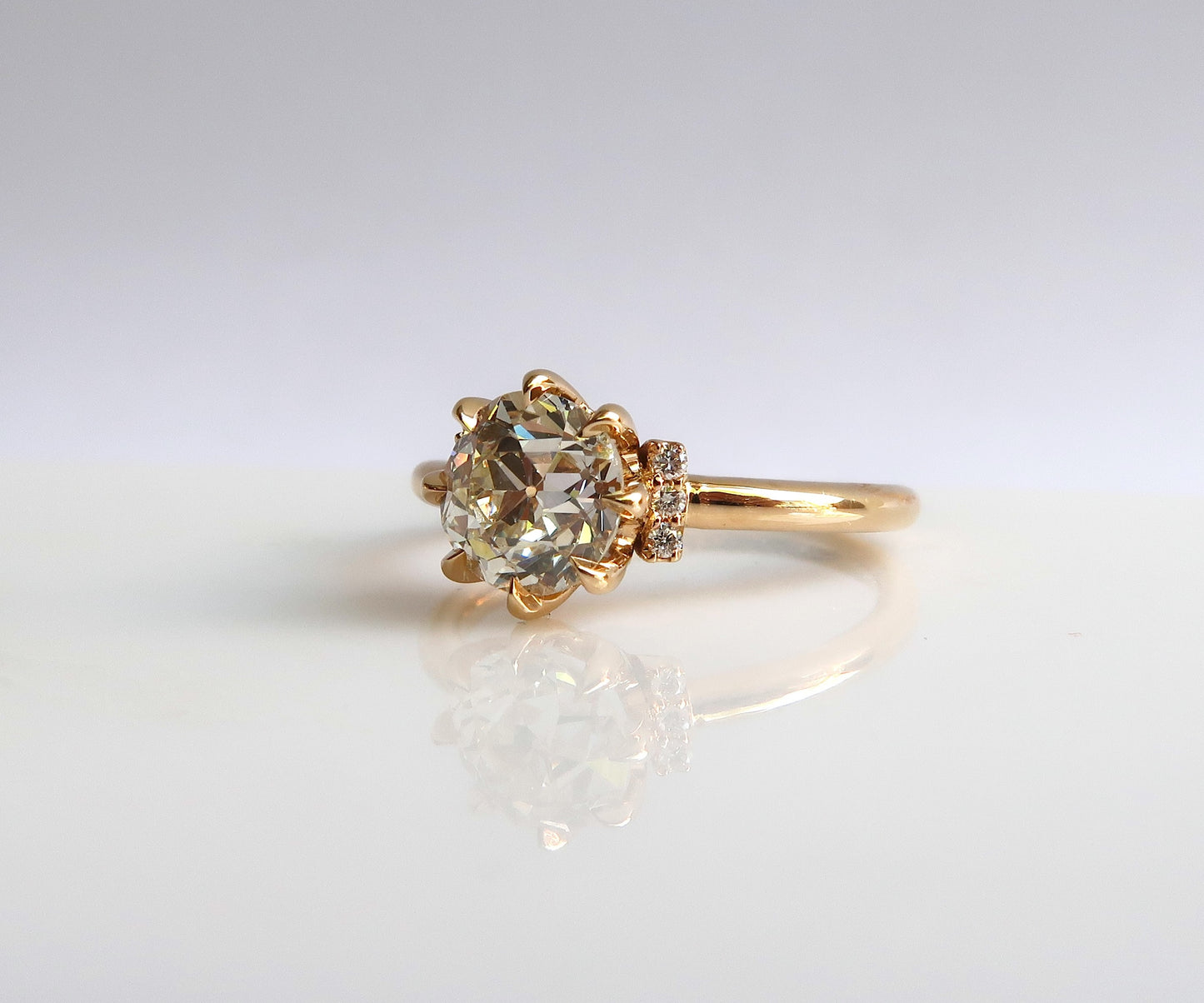 Eight Prong Old European Cut Diamond Ring