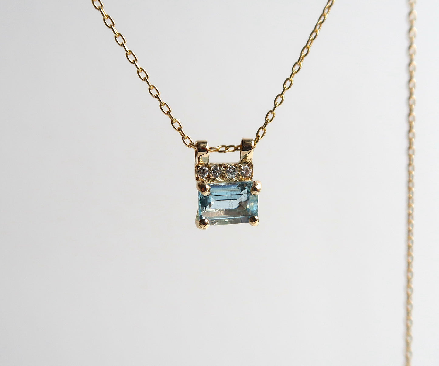 Aquamarine and Diamond Necklace