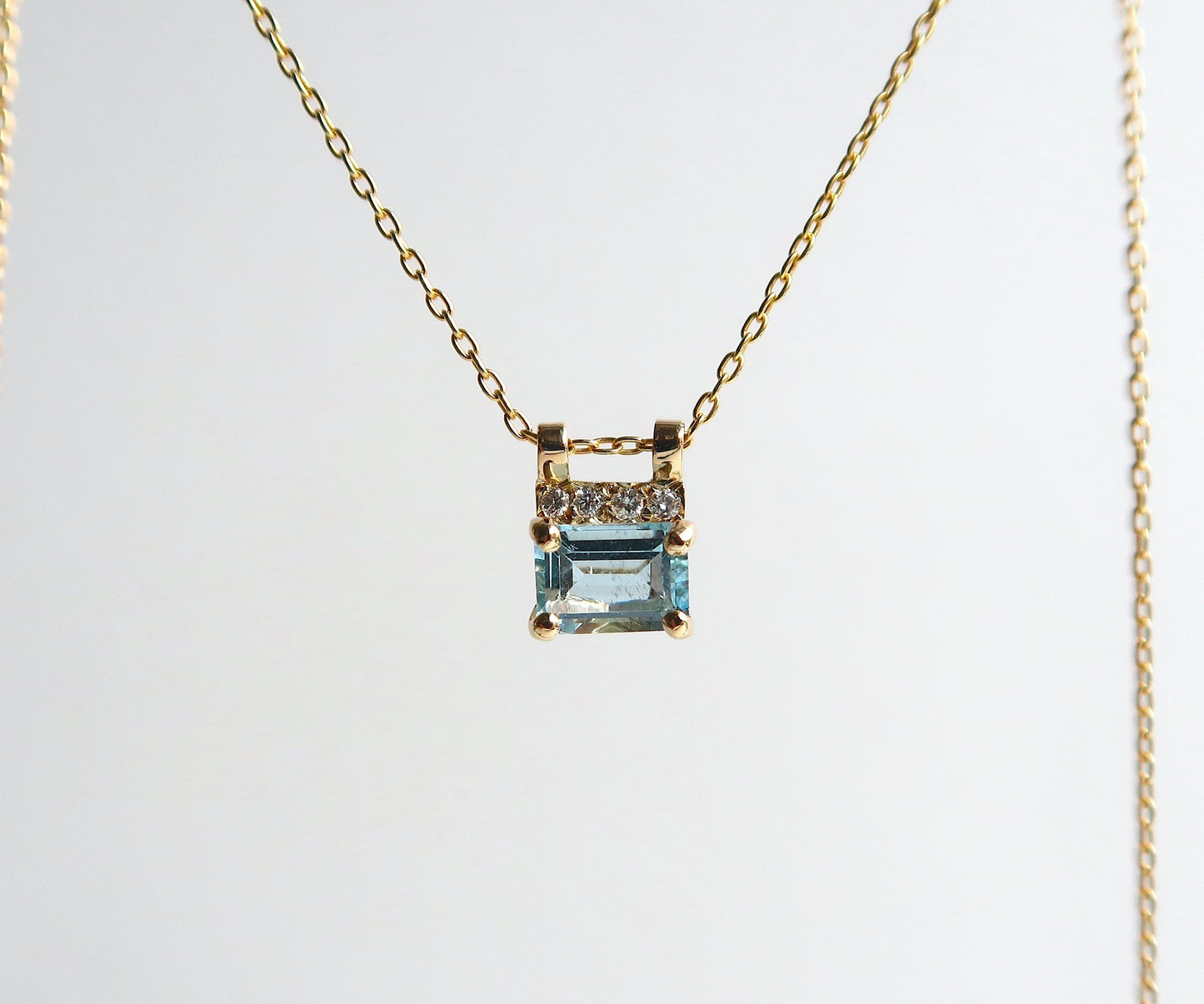 Aquamarine and Diamond Necklace