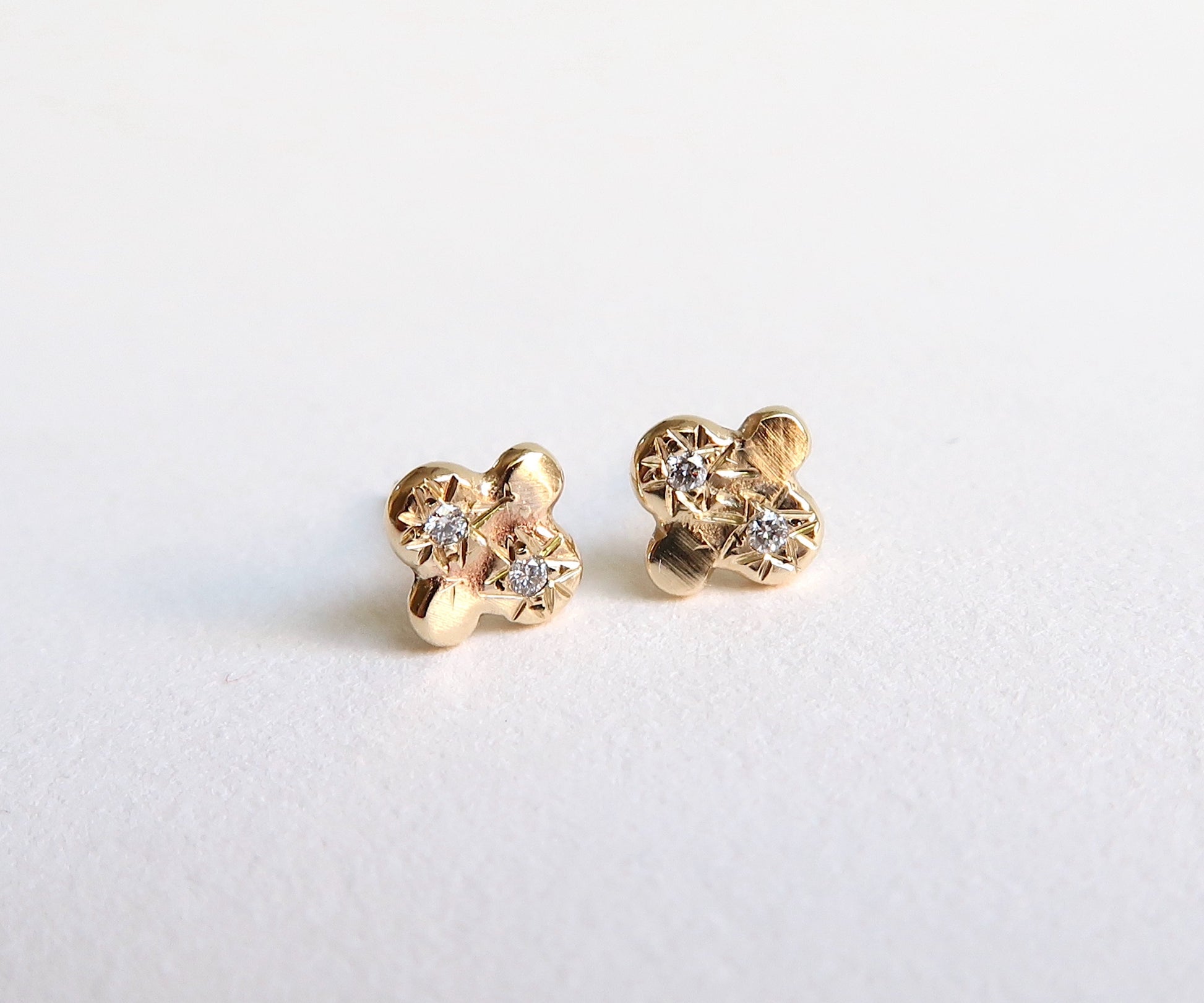 Nishi Yellow Gold Diamond Studs