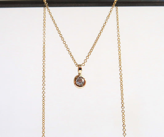 Diamond gold pendant on chain