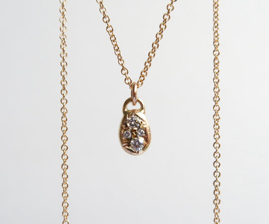 Diamond droplet pendant necklace
