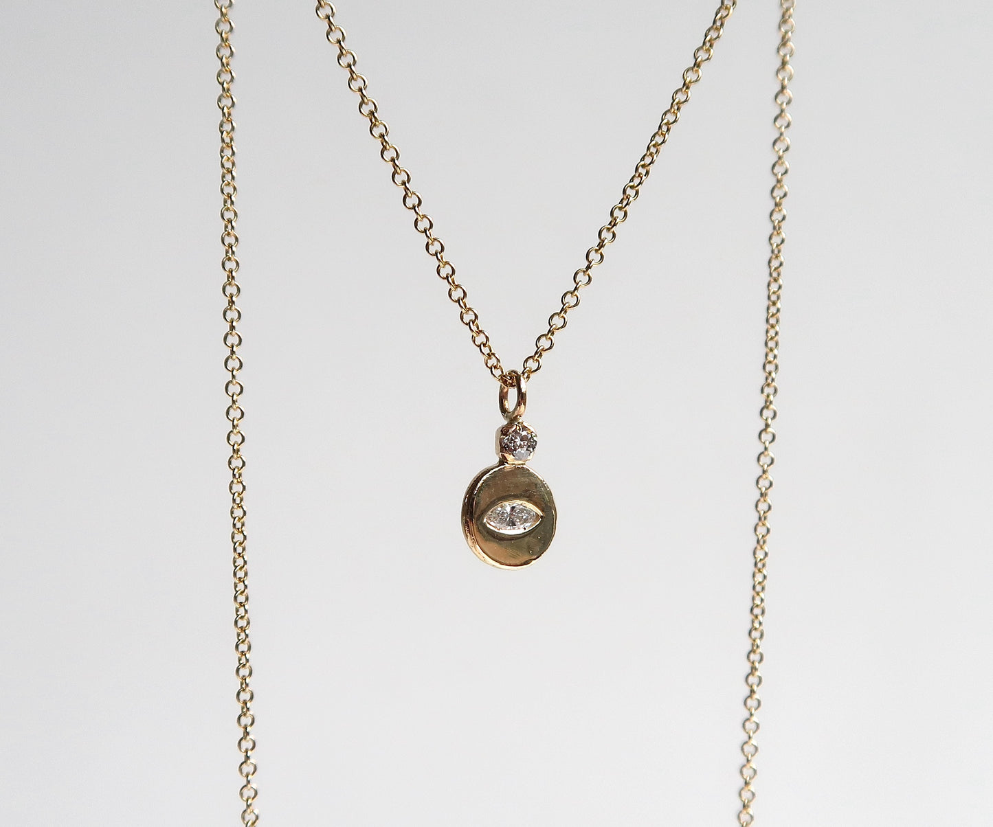 Nishi evil eye diamond necklace 14K yellow gold