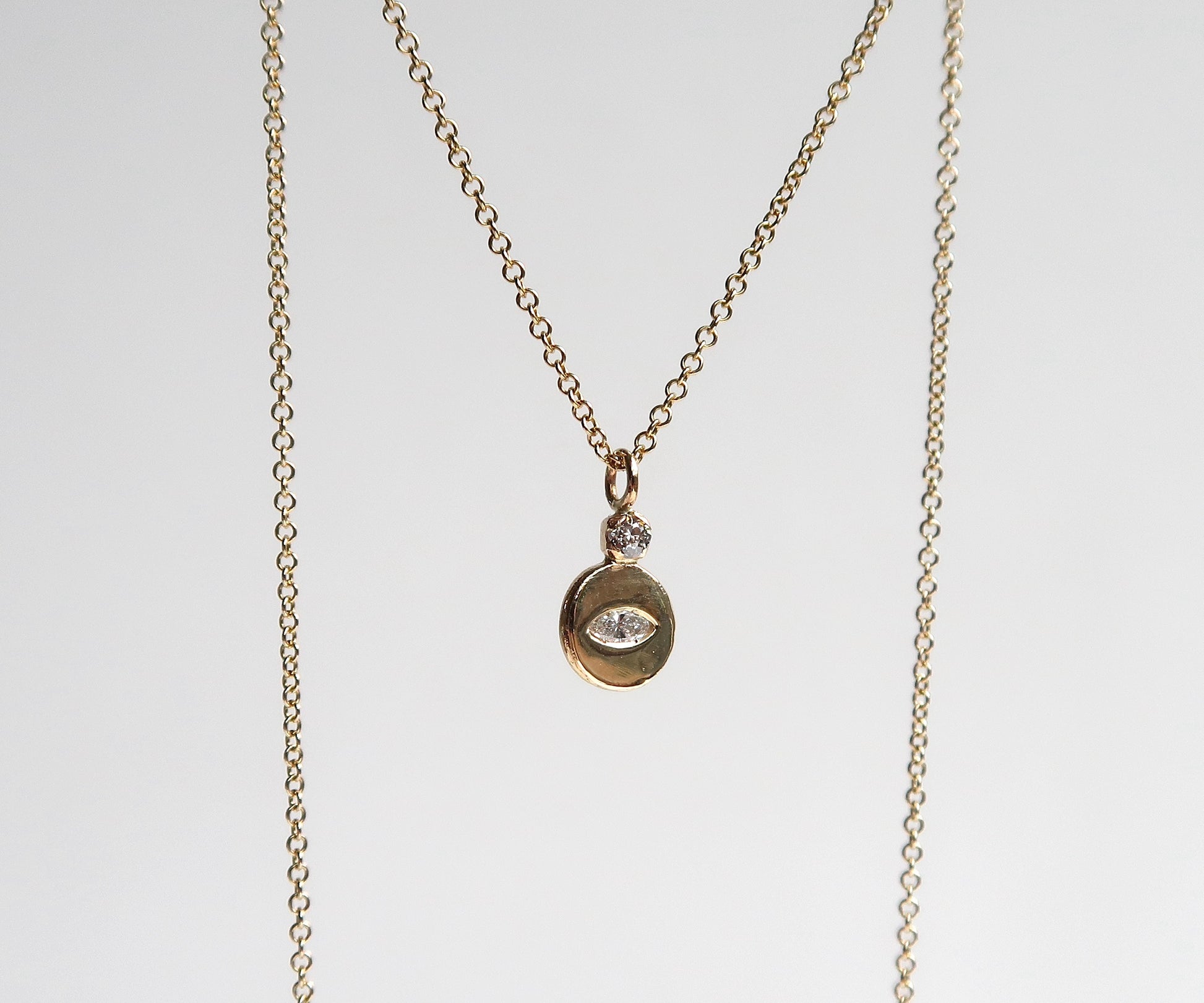 Nishi evil eye diamond necklace 14K yellow gold