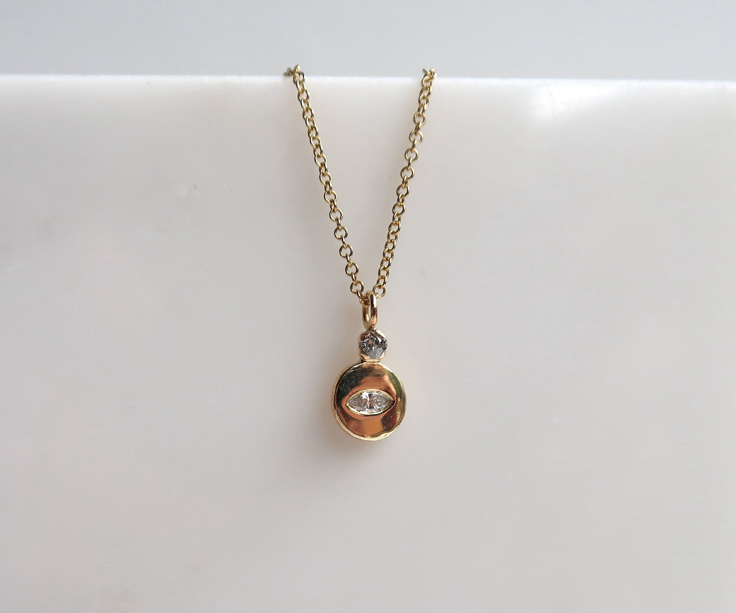 Nishi Evil Eye Diamond Necklace 14K yellow gold