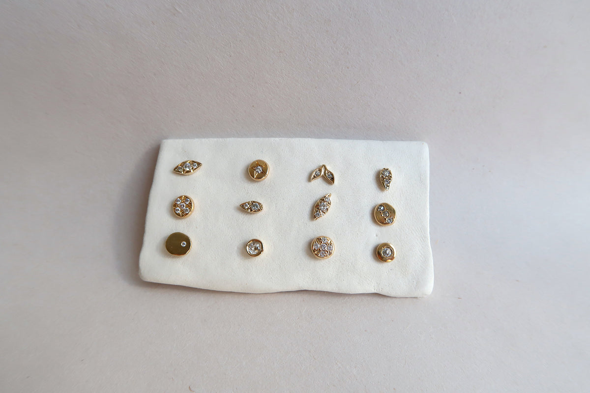 Diamond and gold studs
