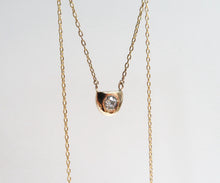 Load image into Gallery viewer, Nishi diamond half moon gold frame necklace
