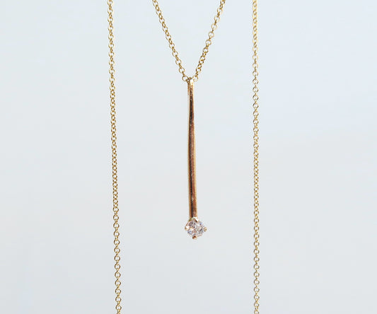 Nishi diamond bar pendant necklace