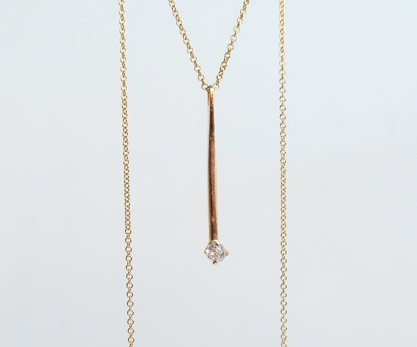 Nishi diamond bar pendant necklace