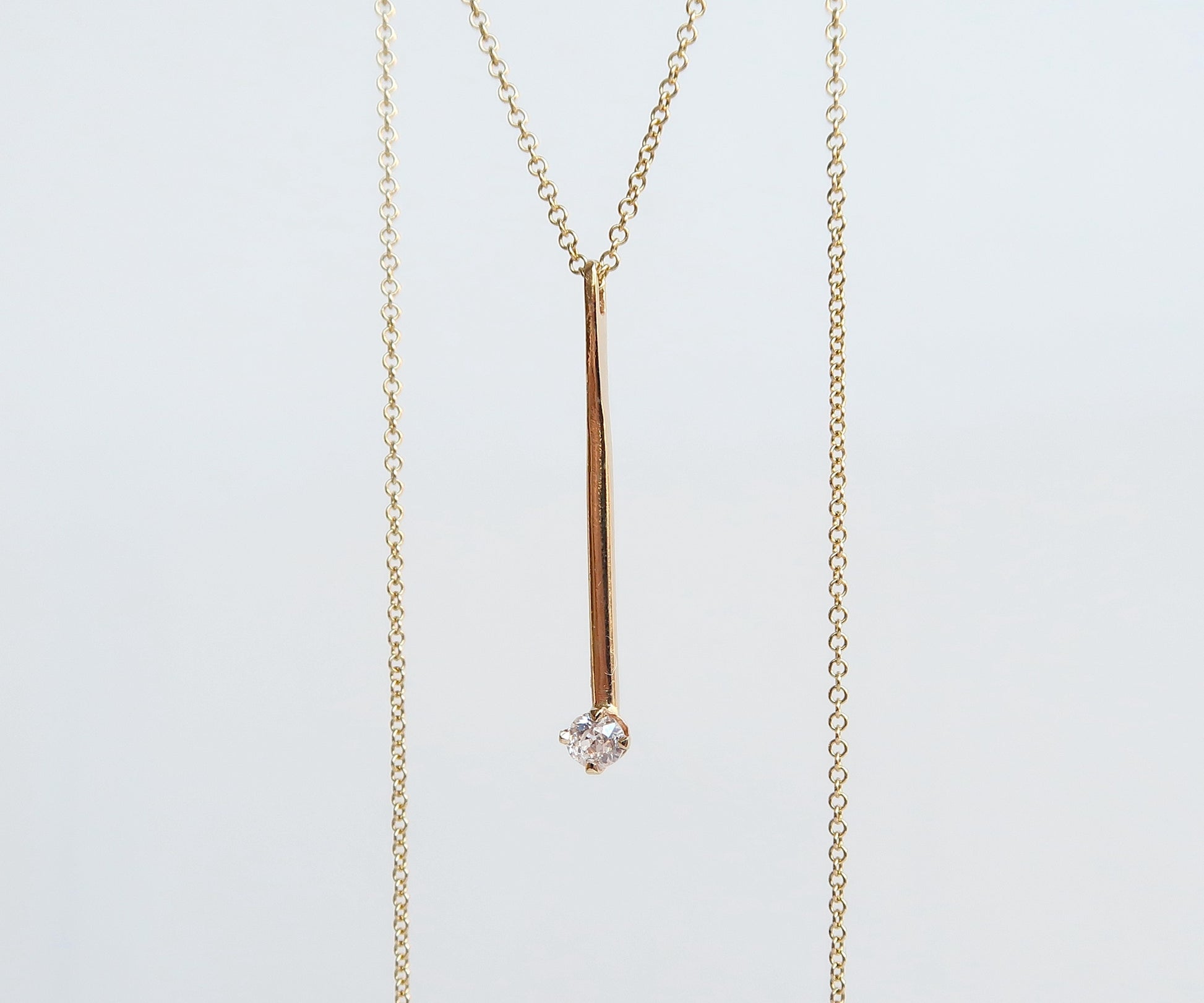 Nishi diamond bar pendant necklace