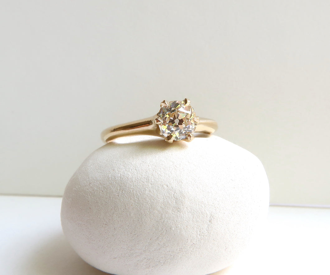 Nishi Old European Cut Diamond Six Prong Ring
