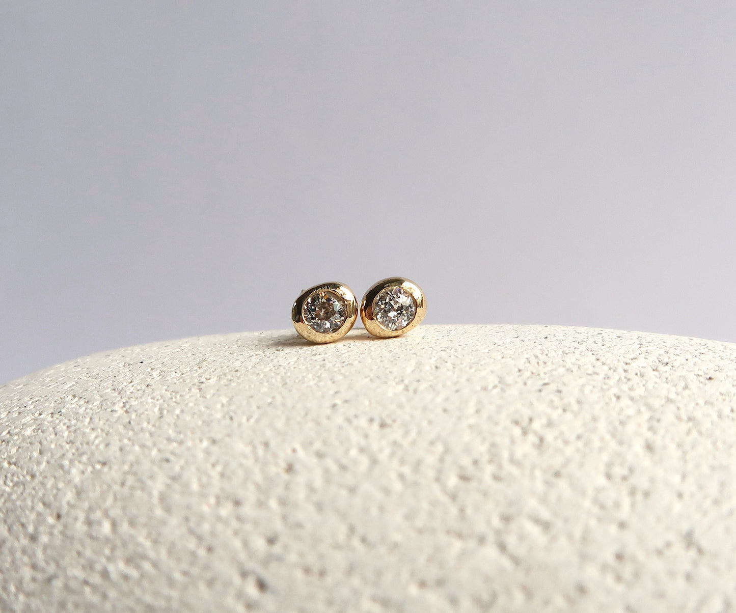 Old European Cut Diamond Bulb Studs
