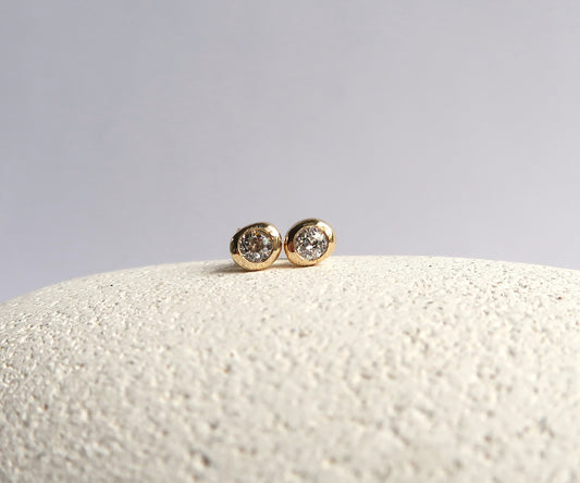 Old European Cut Diamond Bulb Studs