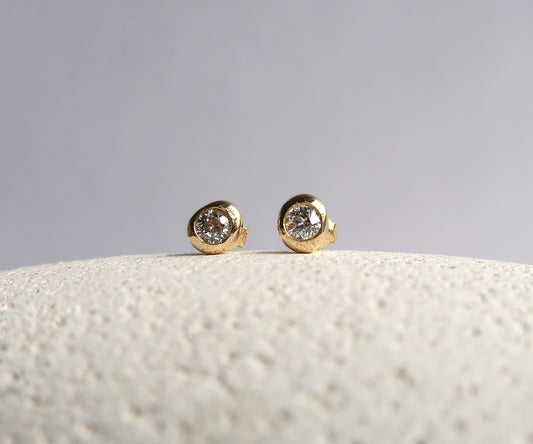 Old European Cut Diamond Bulb Studs
